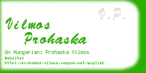 vilmos prohaska business card